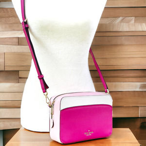 Kate Spade Lauryn Colorblock Camera Saffiano Leather Handbag - Pink